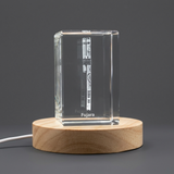Fujara 3D Engraved Crystal Trophy Award | Exquisite Music Keepsake with LED Base for Recognition