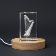 Harp 3D Engraved Crystal Trophy Award — Made in Canada