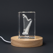 Harpe 3d gravué cristal 3d Crystal gravé Crystal / Gift / Decor / Collectible / Souvenir