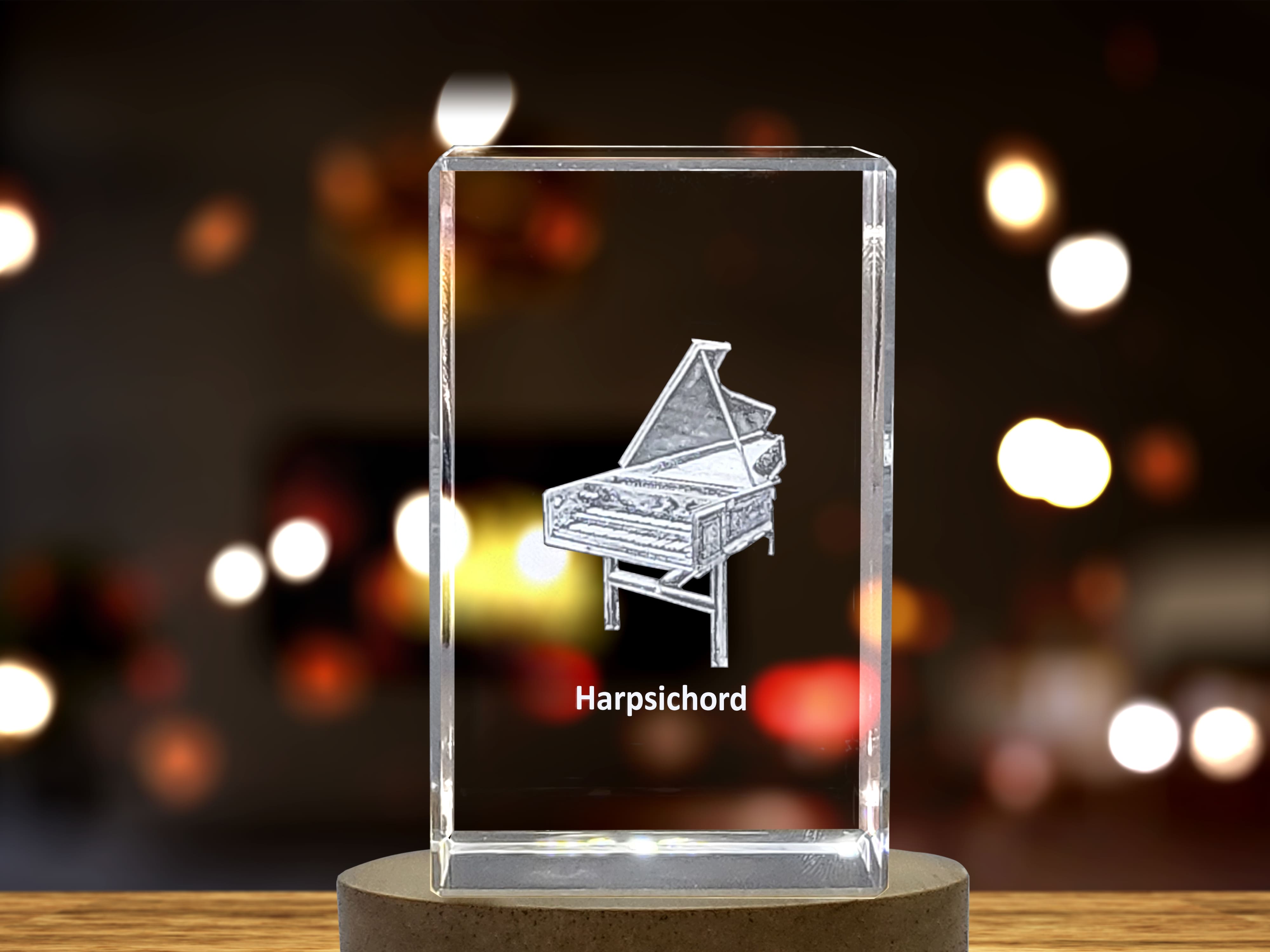 Harpsichord 3D Engraved Crystal 3D Engraved Crystal Keepsake/Gift/Decor/Collectible/Souvenir A&B Crystal Collection