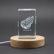 Hurdy Gurdy 3D Engraved Crystal 