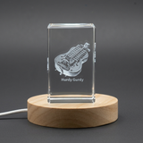 Hurdy Gurdy 3D Engraved Crystal Trophy Award With Recognition | Premium Musical Keepsake & LED Base