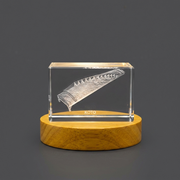 Koto 3D Engraved Crystal Recognition Trophy | Unique Music Keepsake with LED Base