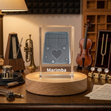 African Thumb Piano Decor - Mbira 3D Engraved Crystal