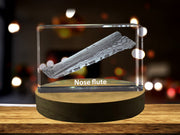 Nose Flute 3D Engraved Crystal Keepsake — Made in Canada