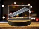 Nose Flute 3D Engraved Crystal Keepsake — Made in Canada - Custom Award From A&B Crystal Collection
