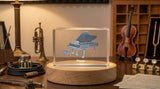 Piano 3d Crystal gravé | Musique 3D Saisie de cristal gravé
