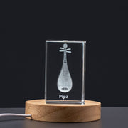 Pipa Flute 3D Engraved Crystal 