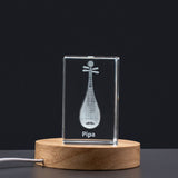 Pipa Flute 3D Engraved Crystal Recognition Trophy Award — Made in Canada