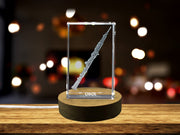 Oboe Flute 3D Engraved Crystal 