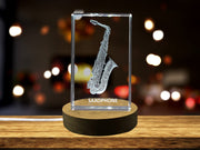 Saxophone 3D Engraved Crystal 