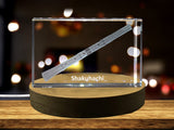 Shakuhachi 3D Engraved Crystal Trophy — Made in Canada - Custom Award From A&B Crystal Collection