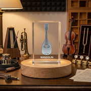 Mandolin 3D Engraved Crystal 