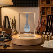 Mandolin 3D Engraved Crystal 