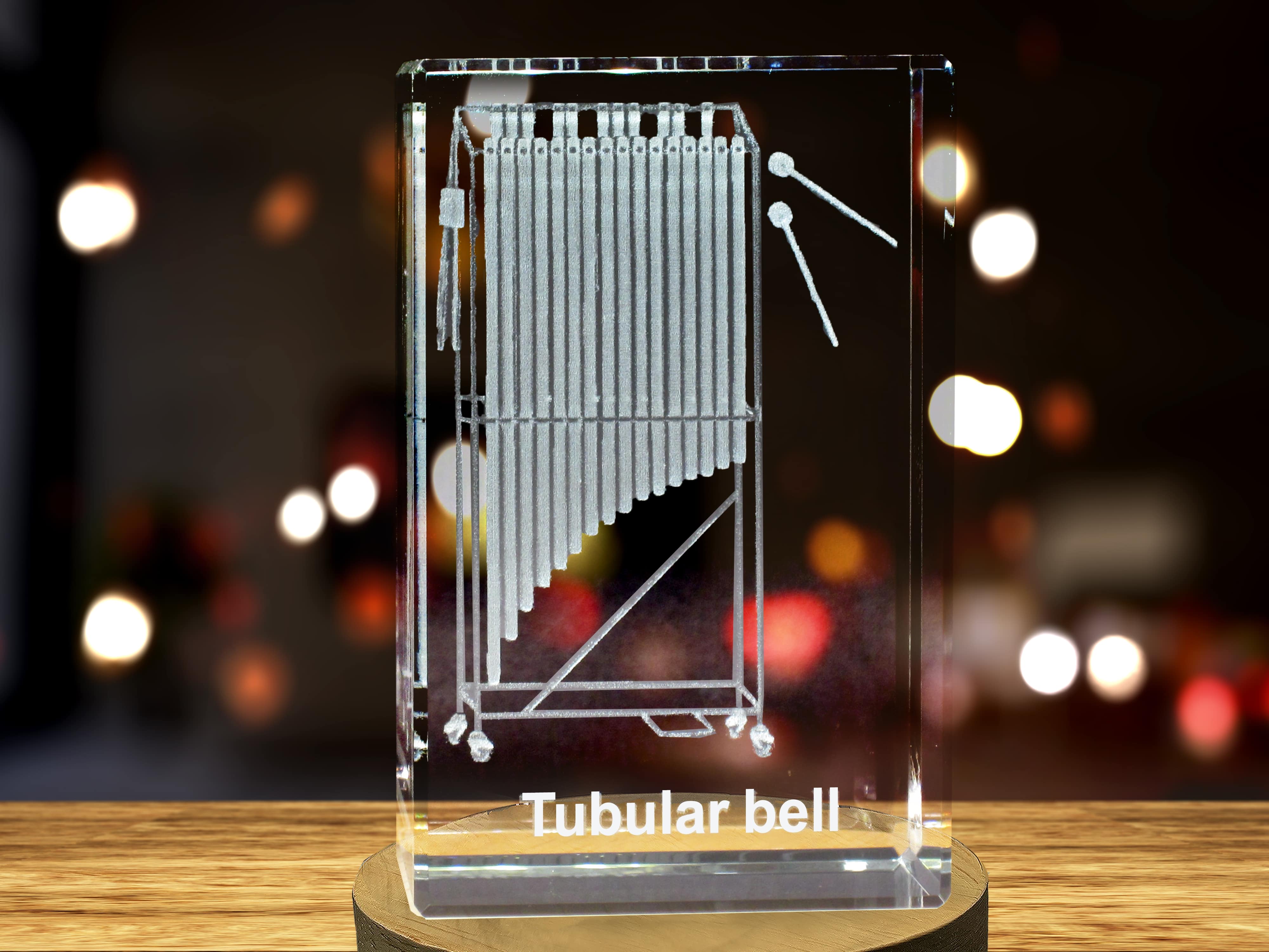Tubular bells 3D Engraved Crystal 3D Engraved Crystal Keepsake/Gift/Decor/Collectible/Souvenir A&B Crystal Collection