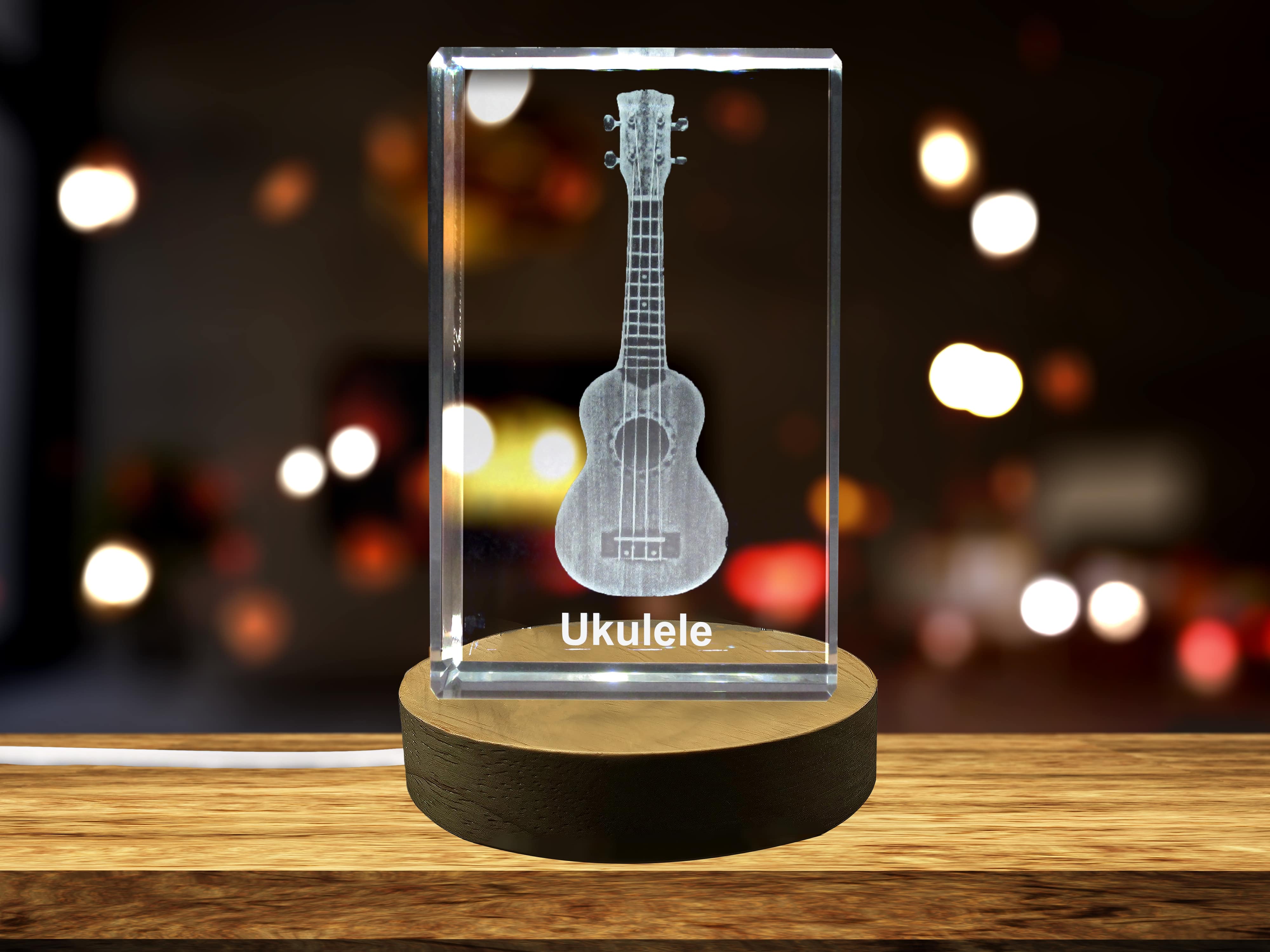 Ukulele 3D Engraved Crystal 3D Engraved Crystal Keepsake/Gift/Decor/Collectible/Souvenir A&B Crystal Collection