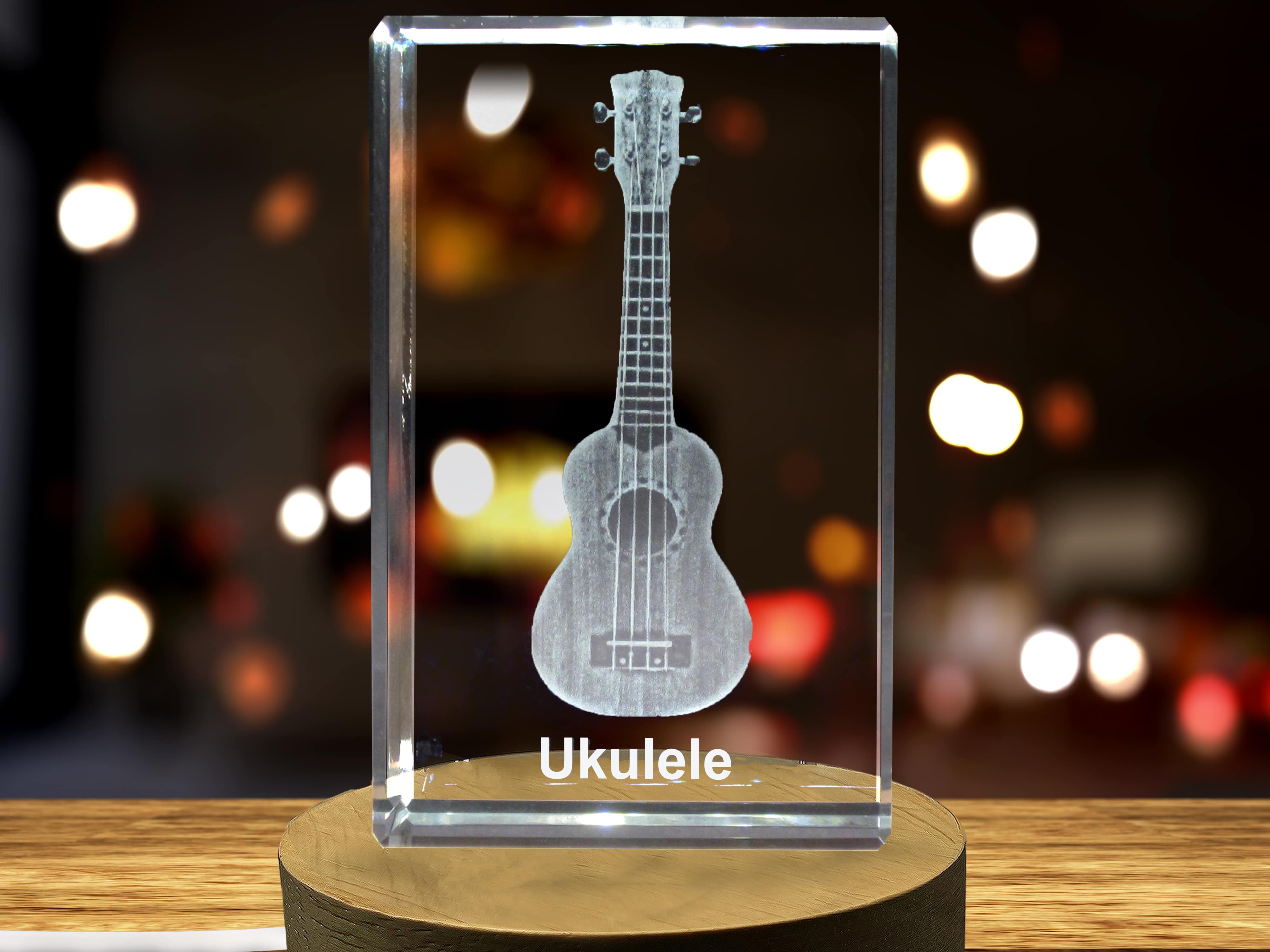 Ukulele 3D Engraved Crystal 3D Engraved Crystal Keepsake/Gift/Decor/Collectible/Souvenir A&B Crystal Collection