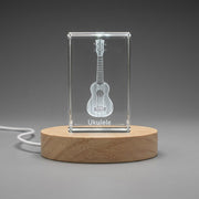 Ukulele Recognition Trophy Award 3D Engraved Crystal — Made in Canada
