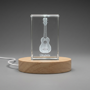3D Engraved Crystal Ukulele Recognition Trophy Award - Unique Gift for Music Lovers
