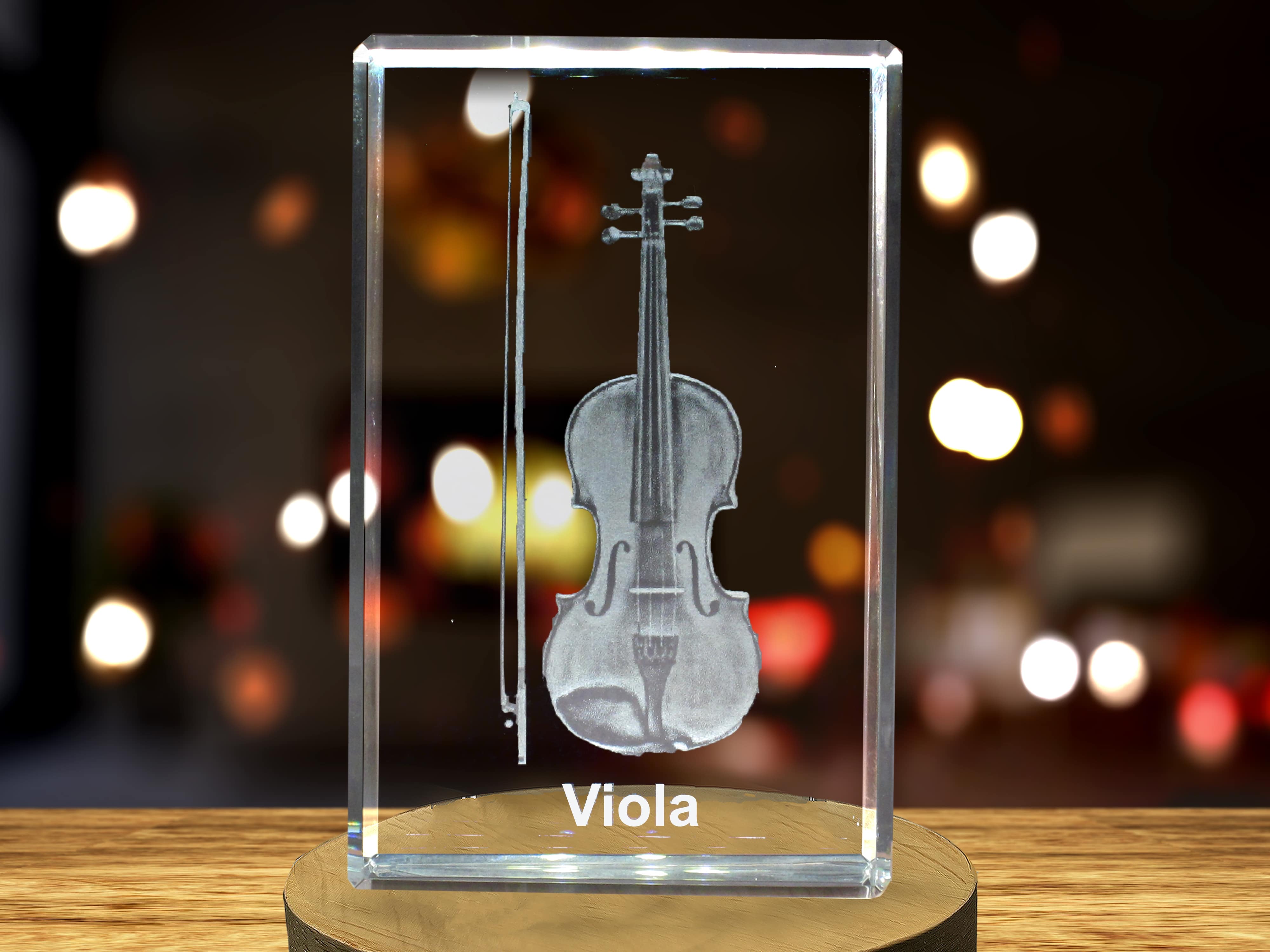 Viola 3D Engraved Crystal 3D Engraved Crystal Keepsake/Gift/Decor/Collectible/Souvenir A&B Crystal Collection