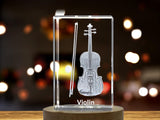 Violin 3D Engraved Crystal 3D Engraved Crystal Keepsake/Gift/Decor/Collectible/Souvenir A&B Crystal Collection
