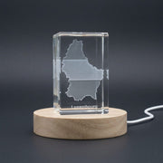 Luxembourg 3D Engraved Crystal Trophy Award Keepsake — Made in Canada