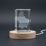 Luxembourg 3D Engraved Crystal Trophy Award Keepsake — Made in Canada - Custom Award From A&B Crystal Collection