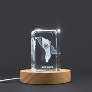 Moldova 3D Engraved Crystal 