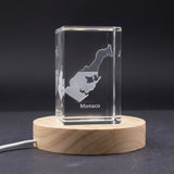 Monaco 3D Gravure Crystal 3D Crystal gravé Crystal / Gift / Decor / Collectible / Souvenir