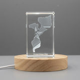Mozambique 3D Engraved Crystal Keepsake With Recognition - Unique Gift And Illuminated Decor - Custom Award From A&B Crystal Collection