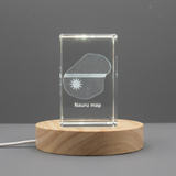 Nauru 3D Engraved Crystal Trophy Award Keepsake With LED Light - Elegant Recognition Decor