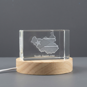 South Sudan 3D Engraved Crystal