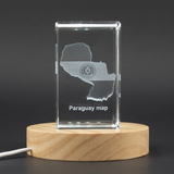 Paraguay 3D Engraved Crystal Trophy Award with LED Base - Unique Recognition Piece for Home Decor