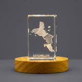 Recognition Seychelles 3D Engraved Crystal Trophy - Unique Home Decor Keepsake Gift