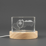Slovakia 3D Engraved Crystal Recognition Trophy with LED Base | Exquisite Keepsake from A&B Crystal - Custom Award From A&B Crystal Collection