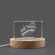 South Africa 3D Engraved Crystal Trophy Award With LED Base Light for Recognition Decor