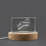 South Africa 3D Engraved Crystal Trophy Award With LED Base Light for Recognition Decor - Custom Award From A&B Crystal Collection