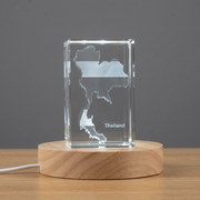Thailand 3D Engraved Crystal Keepsake Recognition Award - Illuminated Art Decor