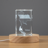 Thailand 3D Engraved Crystal Keepsake Recognition Award - Illuminated Art Decor