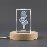 Tunisia 3D Engraved Crystal Trophy Recognition Award | Elegant Keepsake Gift with LED Base Light - Custom Award From A&B Crystal Collection