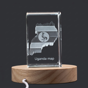 Uganda 3D Engraved Crystal 