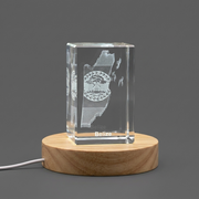 Belize 3D Engraved Crystal Keepsake Trophy Award - Illuminated Recognition Decor Gift