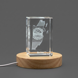 Belize 3D Engraved Crystal Keepsake Trophy Award - Illuminated Recognition Decor Gift
