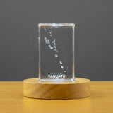 Vanuatu 3D Engraved Crystal Recognition Trophy Award — Made in Canada - Custom Award From A&B Crystal Collection