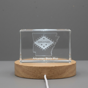 Recognition Arkansas 3D Engraved Crystal Trophy Award with LED Base | Unique Keepsake Gift