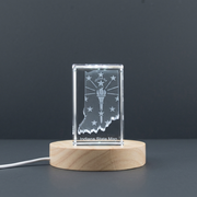 Indiana 3D Engraved Crystal