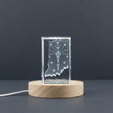Indiana 3D Engraved Crystal Trophy Award — Made in Canada - Custom Award From A&B Crystal Collection