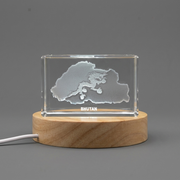 Bhutan 3D Engraved Crystal 
