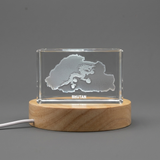 Recognition Bhutan 3D Engraved Crystal Trophy Award - Unique Keepsake with Map & Buddhist Dragon - Custom Award From A&B Crystal Collection