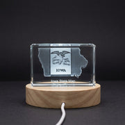 Iowa 3D Engraved Crystal 